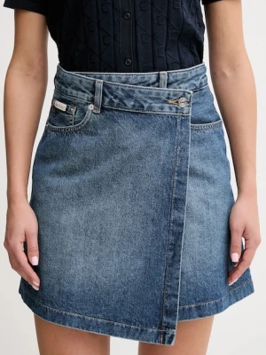 Calvin Klein Jeans spódnica jeansowa kolor niebieski mini prosta LV047D776G