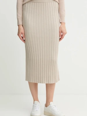 Calvin Klein Jeans spódnica kolor beżowy maxi ołówkowa LV047D306G
