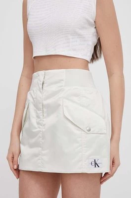 Calvin Klein Jeans spódnica kolor biały mini ołówkowa J20J223317