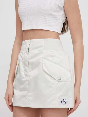 Calvin Klein Jeans spódnica kolor biały mini ołówkowa J20J223317