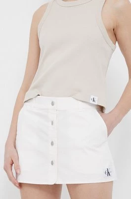 Calvin Klein Jeans spódnica kolor biały mini prosta