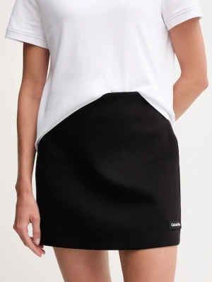 Calvin Klein Jeans spódnica kolor czarny mini rozkloszowana LV044D221G