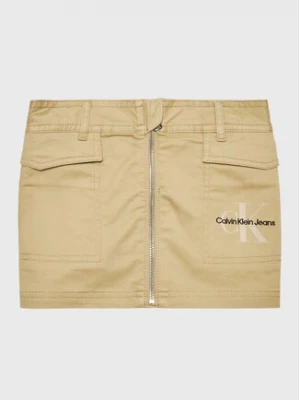 Calvin Klein Jeans Spódnica Monogram IG0IG01824 Beżowy Regular Fit