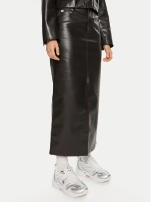 Calvin Klein Jeans Spódnica z imitacji skóry J20J223547 Czarny Regular Fit