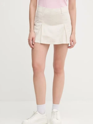 Calvin Klein Jeans spódnicospodnie bawełniane kolor beżowy mini rozkloszowana J20J225215