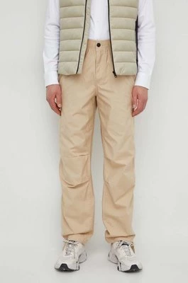 Calvin Klein Jeans spodnie bawełniane kolor beżowy w fasonie cargo