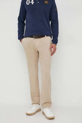 Calvin Klein Jeans spodnie bawełniane kolor beżowy w fasonie chinos