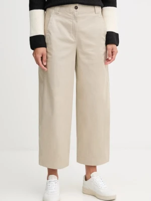 Calvin Klein Jeans spodnie damskie kolor beżowy proste high waist LV044D662G