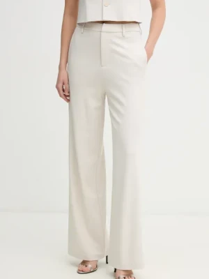 Calvin Klein Jeans spodnie damskie kolor beżowy szerokie high waist J20J225334