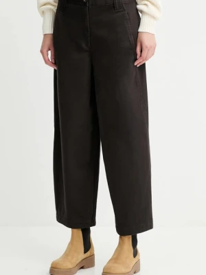 Calvin Klein Jeans spodnie damskie kolor brązowy proste high waist LV044D662G