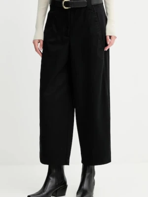 Calvin Klein Jeans spodnie damskie kolor czarny proste high waist LV044D662G