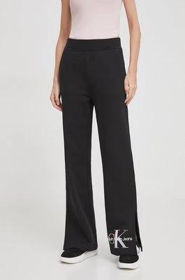 Calvin Klein Jeans spodnie dresowe bawełniane kolor czarny z nadrukiem