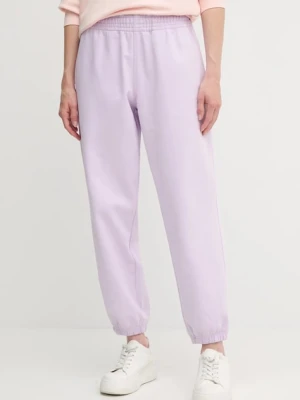 Calvin Klein Jeans spodnie dresowe damskie kolor fioletowy gładkie LV047B235G