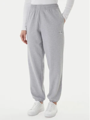 Calvin Klein Jeans Spodnie dresowe Foil Monologo LV047E826G Szary Regular Fit