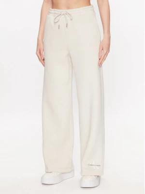 Calvin Klein Jeans Spodnie dresowe J20J221296 Écru Relaxed Fit