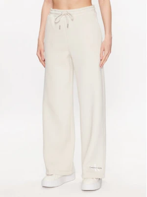 Calvin Klein Jeans Spodnie dresowe J20J221296 Écru Relaxed Fit