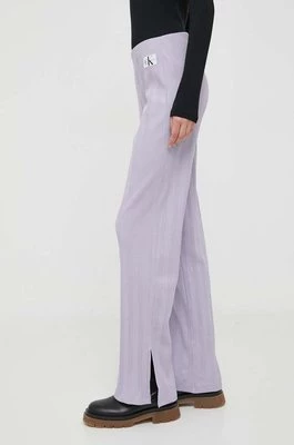 Calvin Klein Jeans spodnie dresowe kolor fioletowy
