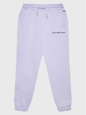 Calvin Klein Jeans Spodnie dresowe Logo IG0IG01509 Fioletowy Relaxed Fit
