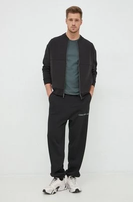 Calvin Klein Jeans spodnie dresowe męskie kolor czarny z nadrukiem