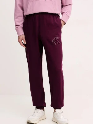 Calvin Klein Jeans spodnie dresowe męskie kolor fioletowy gładkie LV04RD252G