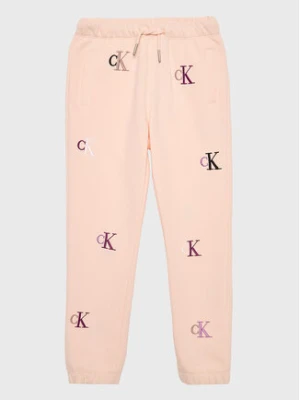 Calvin Klein Jeans Spodnie dresowe Monogram IG0IG01906 Różowy Regular Fit