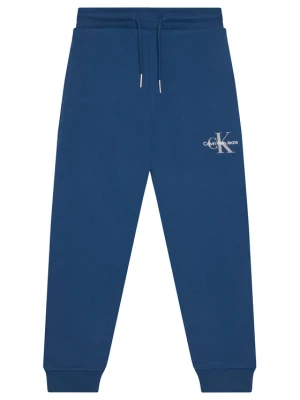 Calvin Klein Jeans Spodnie dresowe Monogram Logo IU0IU00285 D Niebieski Regular Fit