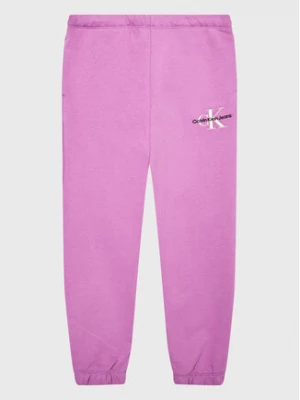 Calvin Klein Jeans Spodnie dresowe Monogram Off Placed IG0IG01854 Fioletowy Relaxed Fit