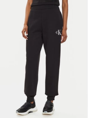 Calvin Klein Jeans Spodnie dresowe Monologo J20J223590 Czarny Relaxed Fit