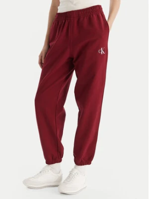 Calvin Klein Jeans Spodnie dresowe Monologo LV047B235G Bordowy Regular Fit