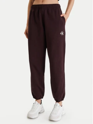 Calvin Klein Jeans Spodnie dresowe Monologo LV047B235G Brązowy Regular Fit