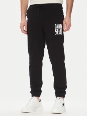 Calvin Klein Jeans Spodnie dresowe Painted J30J327535 Czarny Regular Fit