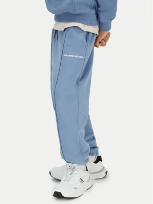 Calvin Klein Jeans Spodnie dresowe Pintuck IB0IB02605 Niebieski Relaxed Fit