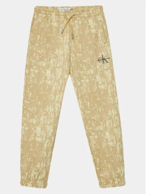Calvin Klein Jeans Spodnie dresowe Second Skin IB0IB01932 Beżowy Relaxed Fit