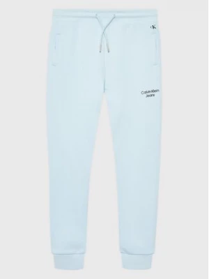 Calvin Klein Jeans Spodnie dresowe Stack Logo IB0IB01282 Niebieski Regular Fit