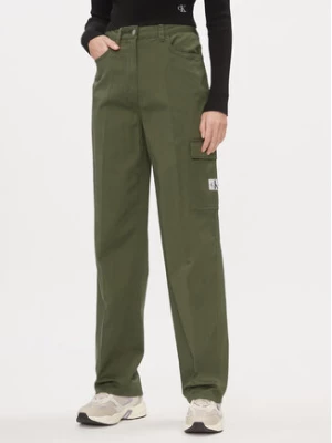Calvin Klein Jeans Spodnie materiałowe J20J221297 Zielony Straight Fit