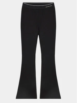 Calvin Klein Jeans Spodnie materiałowe Logo Tape IG0IG02292 Czarny Flare Fit