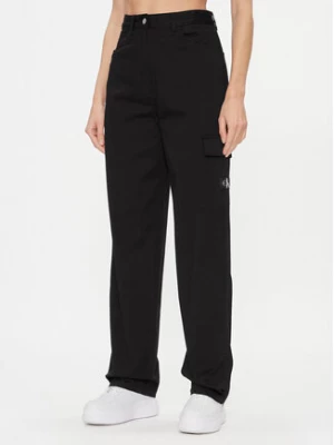 Calvin Klein Jeans Spodnie materiałowe Stretch Twill High Rise Straight J20J221297 Czarny Regular Fit