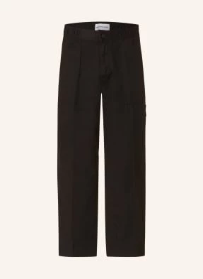 Calvin Klein Jeans Spodnie Regular Fit Z Lnem schwarz