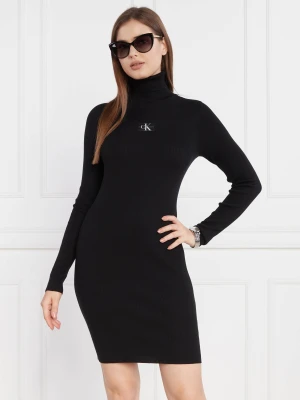 Calvin Klein Jeans Sukienka BADGE ROLL NECK