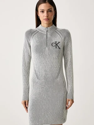 Calvin Klein Jeans sukienka bawełniana biały