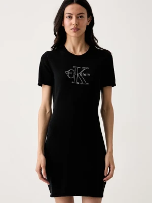 Calvin Klein Jeans sukienka bawełniana czarny