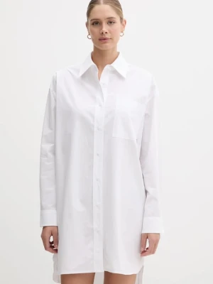 Calvin Klein Jeans sukienka bawełniana kolor biały mini oversize LV047C022G