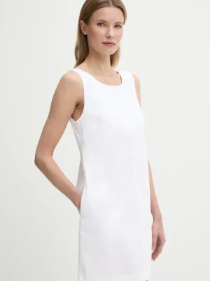 Calvin Klein Jeans sukienka bawełniana kolor biały mini prosta LV047AB000