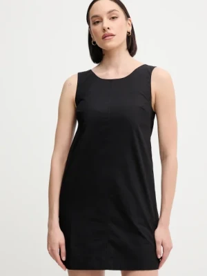 Calvin Klein Jeans sukienka bawełniana kolor czarny mini prosta LV047AB000