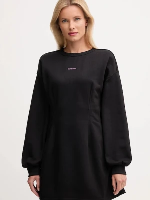 Calvin Klein Jeans sukienka bawełniana kolor czarny mini rozkloszowana LV047D227G