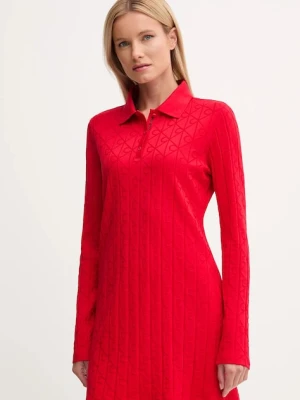 Calvin Klein Jeans sukienka bawełniana kolor czerwony mini rozkloszowana LV047D228G