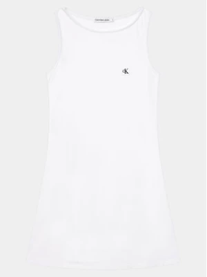 Calvin Klein Jeans Sukienka codzienna Badge IG0IG02498 Biały Regular Fit