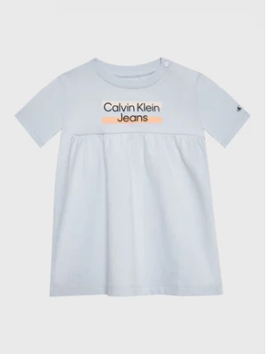 Calvin Klein Jeans Sukienka codzienna Hero Logo IN0IN00065 Szary Regular Fit