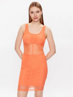 Calvin Klein Jeans Sukienka codzienna J20J221463 Pomarańczowy Slim Fit