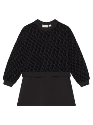 Calvin Klein Jeans Sukienka codzienna Logo Aop IG0IG03007 Czarny Regular Fit